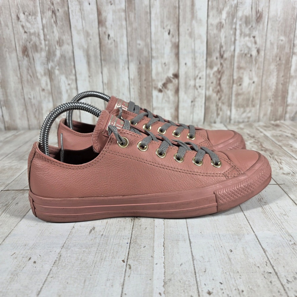 Converse Chuck Taylor All Star Leather Low Top Shoes Pink 156661C Womens 8